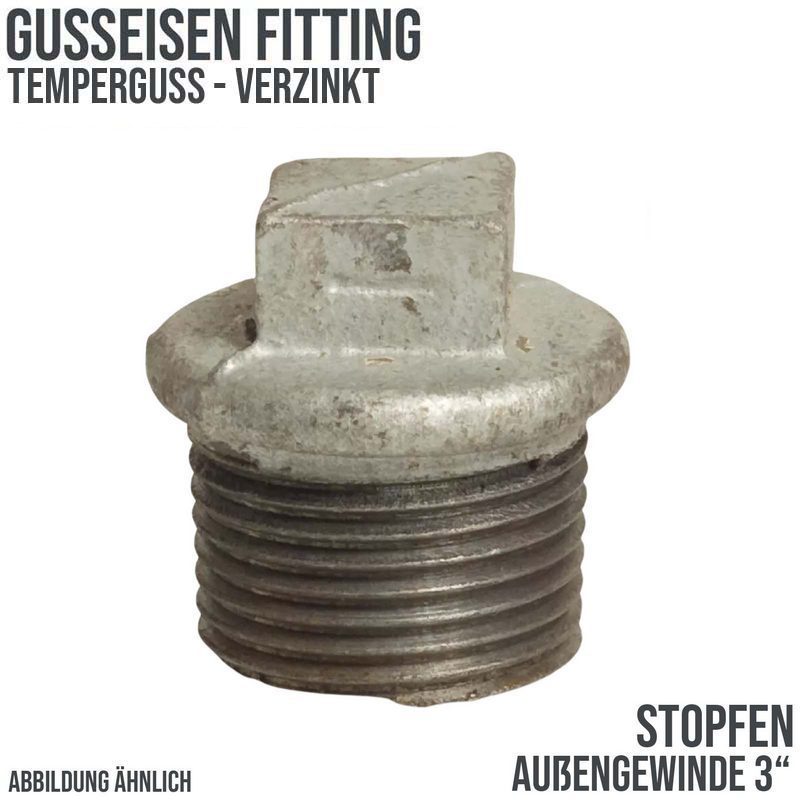 3" Gusseisen Temperguss Fitting Stopfen Nr. 290 Außengewinde AG DVGW PN 25 bar