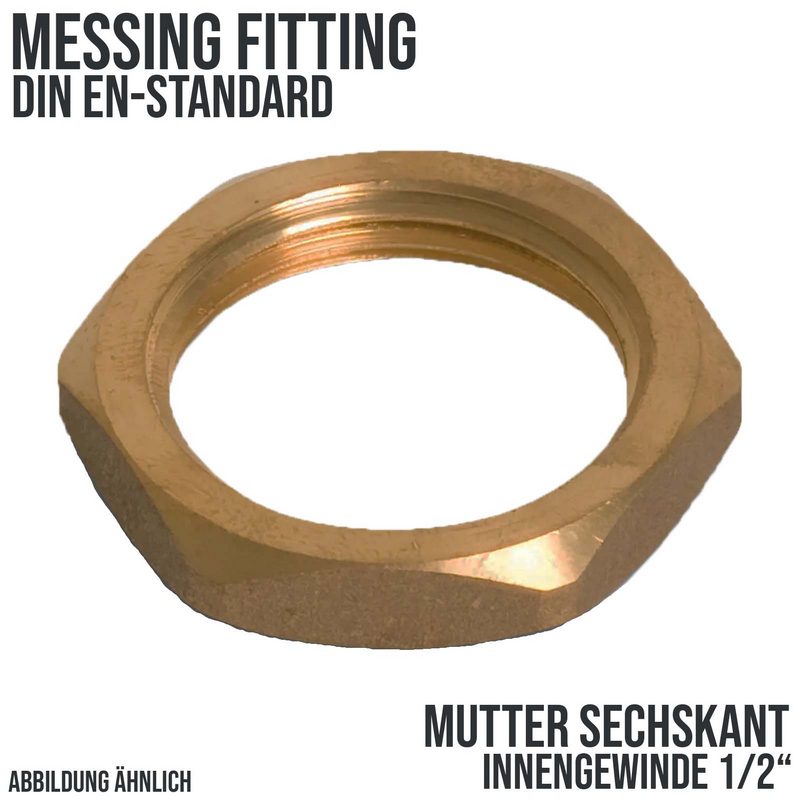 1/2" Sechskant Mutter Nr. 310 Innengewinde IG Messing Fittings PN 30 bar