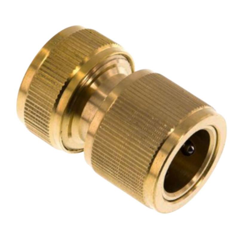 1/2" Schlauchstück Kupplung Click-System Quick Connect ohne Wasser-Stop Messing (Gardena kompatibel)