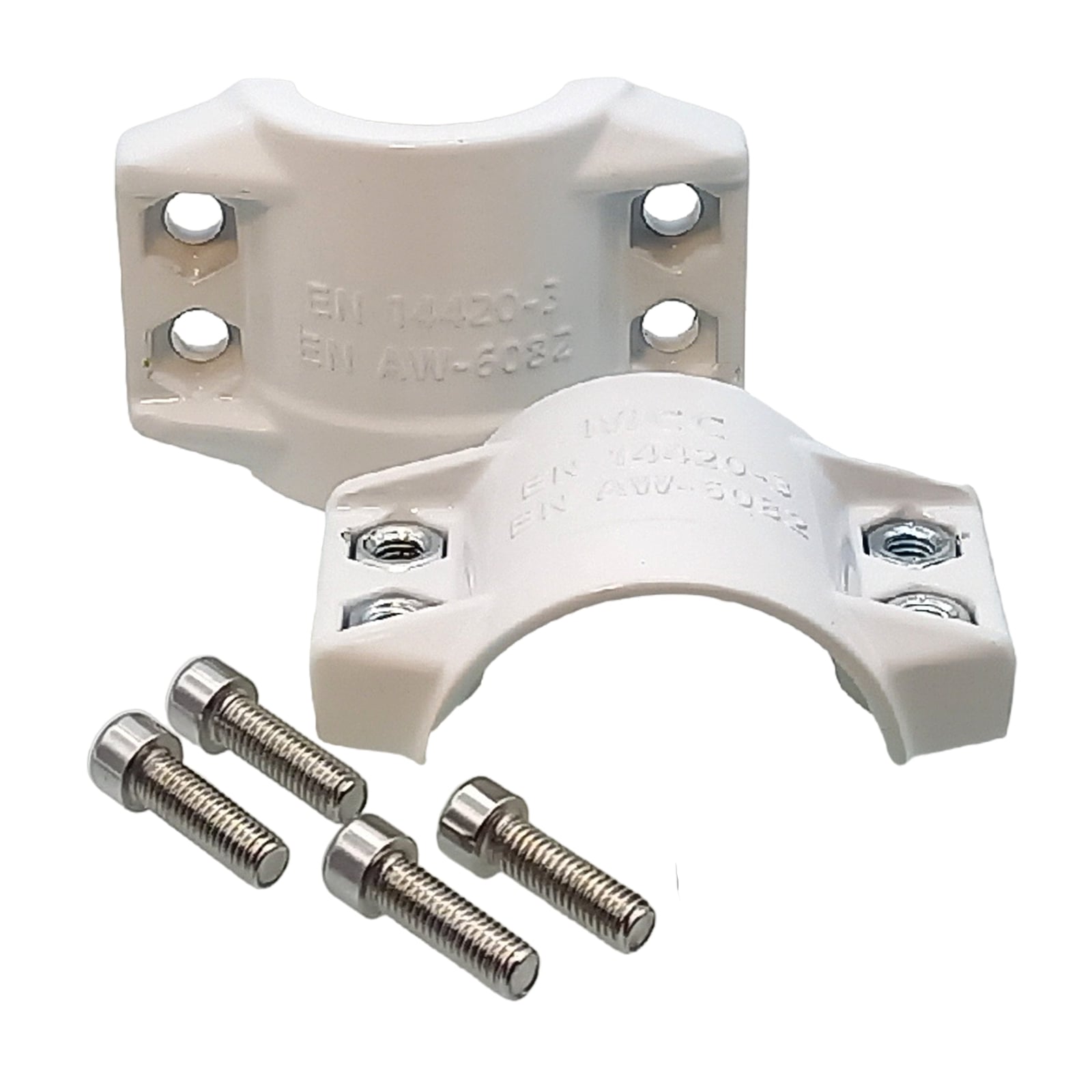 DN 75 Klemmschale Aluminium weiss Spannbereich 89 - 93 mm für Schlauch ID x AD 75 x 91 mm - PN 25 bar