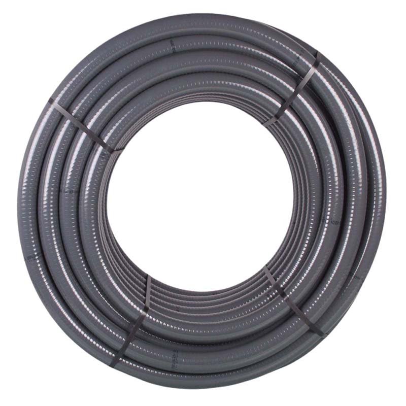 50 x 43 mm PVC Klebe Flex Spiral Schwimmbad Pool Teich Schlauch grau PN 6 bar