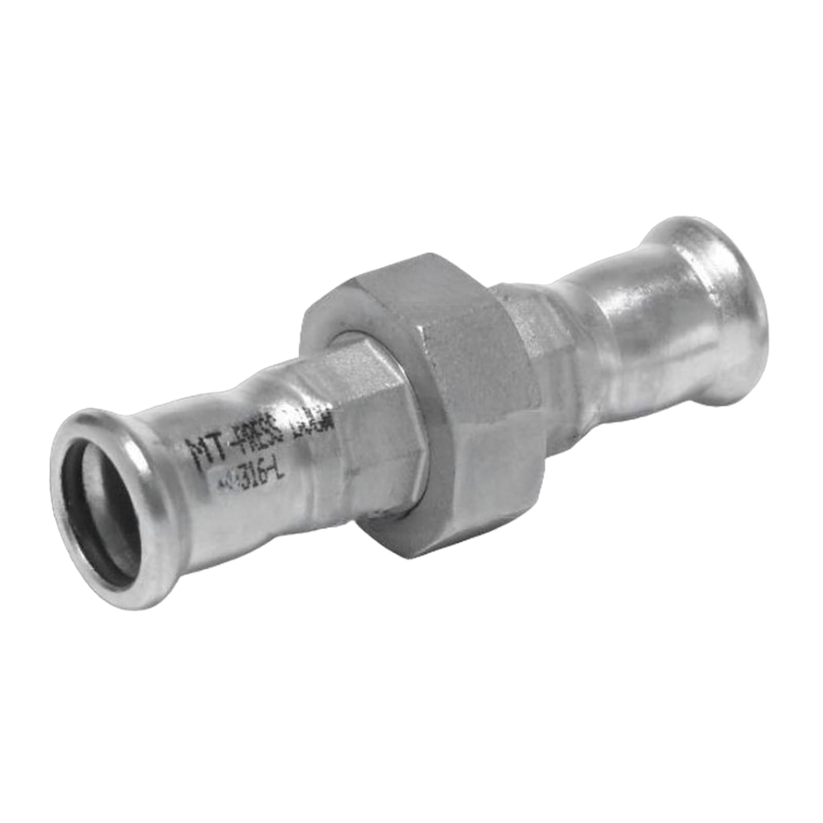 54 mm Verschraubung Press x Press Muffe Edelstahl AISI 316 Fittings PN 16 bar