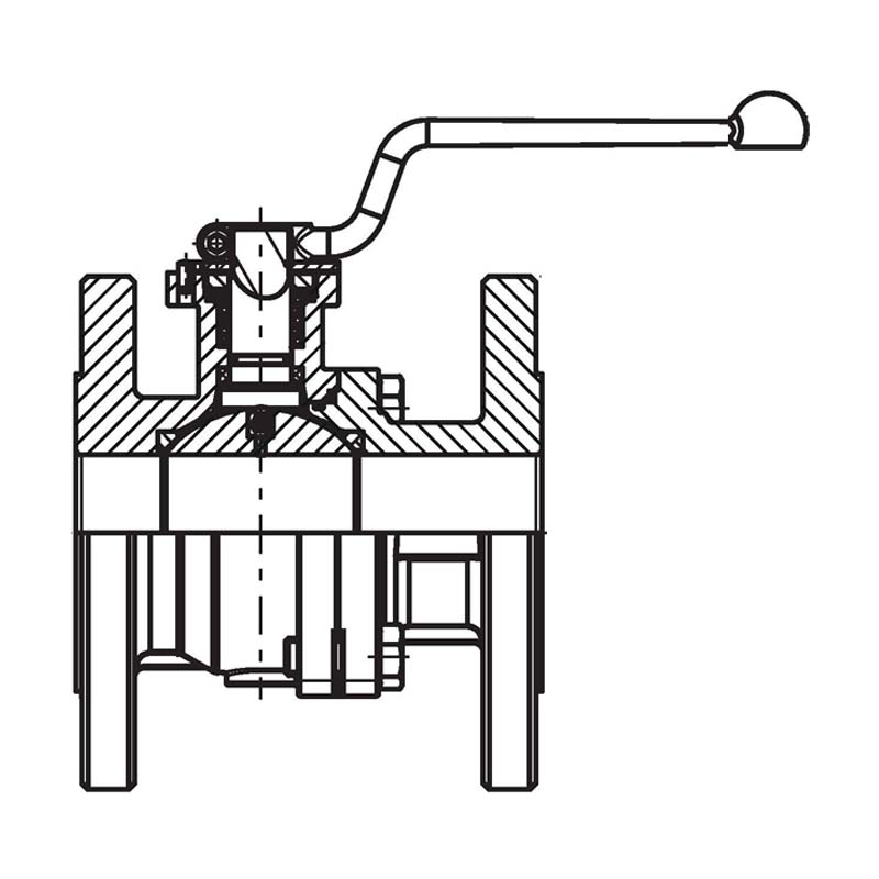 DN 20 Flansch Kugelhahn 2-teilig Gussgehäuse Kugel Messing DVGW Gas - PN 40 bar