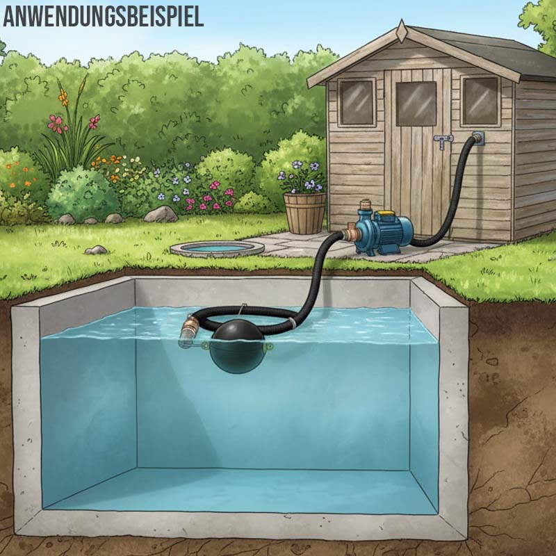 25 mm 1" Zoll Ansaug Saug Schlauch Pumpen Garnitur schwimmende Entnahme schwarz - 2 m