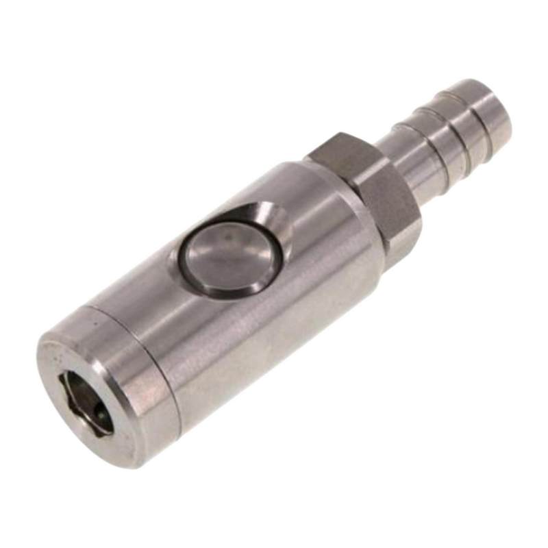 6 mm Druckluft Sicherheits Kupplung Edelstahl NW 7.2 Schlauch Tülle - PN 12 bar
