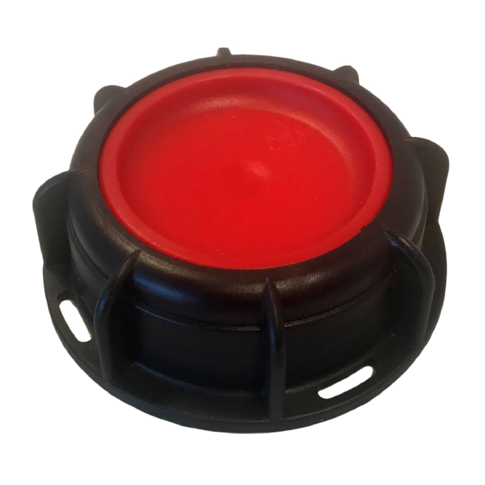 S60 x 6 (AD 75 mm) IBC Container Kappe Verschluss Deckel Stau Einlass Inlet - schwarz/rot
