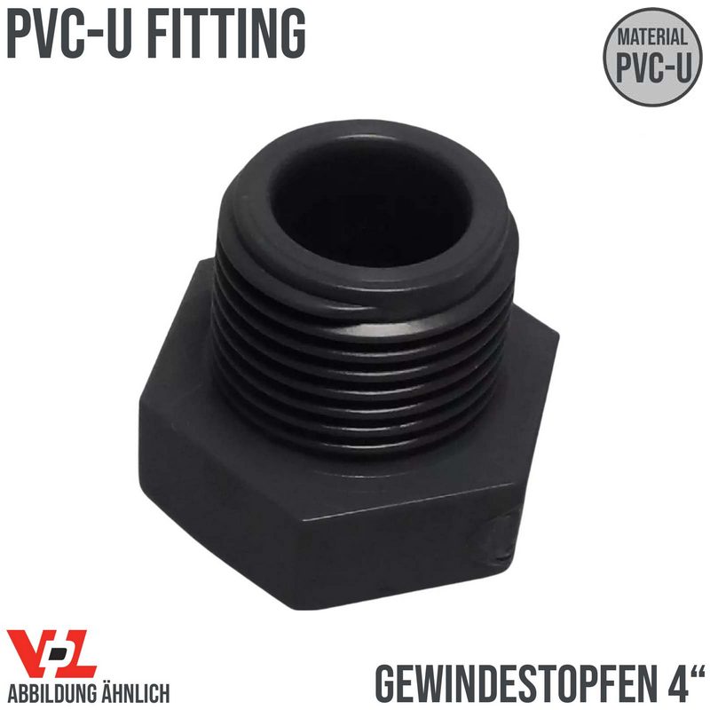 90 mm VDL PVC Klebe Fitting Gewinde Stopfen 4" Muffe Verbinder - PN 10 bar