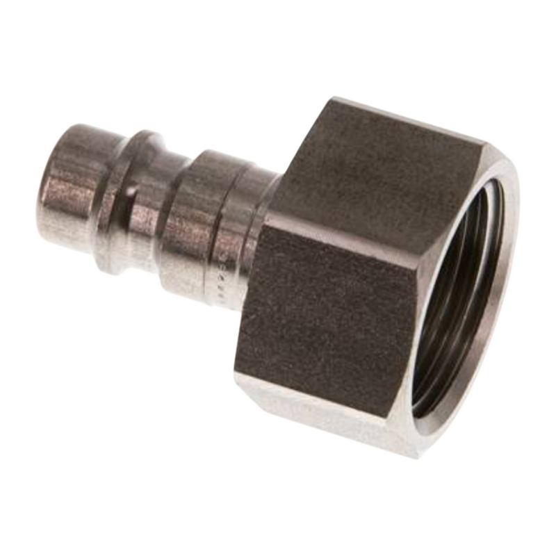1/8" Druckluft Stecker Nippel Einsteck Anschluss Edelstahl NW 7,2 mit Innengewinde IG - PN 35 bar