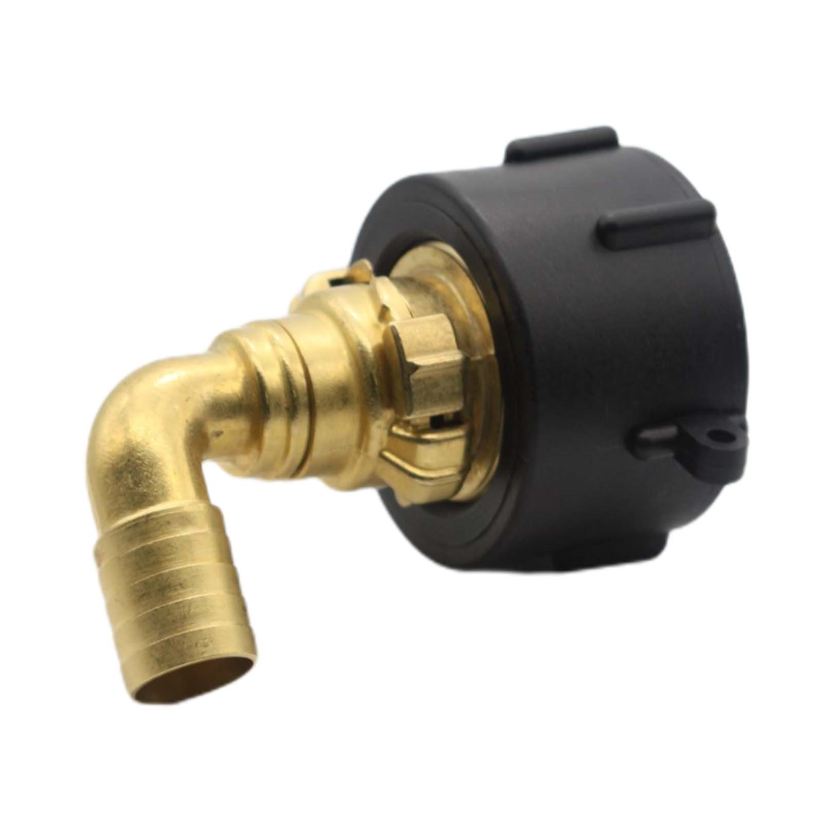 S60 x 6 IBC Adapter auf Schnellanschluss + 90° Kupplung drehbar 1" 25mm Container Tank Zubehör (GEKA kompatibel) 