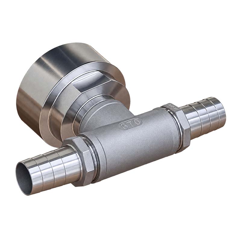 32 mm 1 1/4 " S60 x 6 IBC Container Edelstahl (AISI 316) 90° T-Stück Anschluss Set Schlauch Tülle Stutzen - PN 16 bar