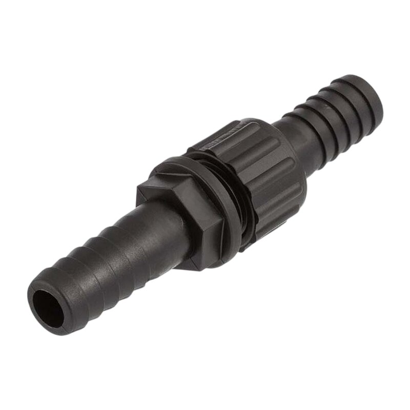 16 mm Schlauch Verschraubung 2-fach Stutzen Tülle Pool Teich Garten PP schwarz - PN 6 bar