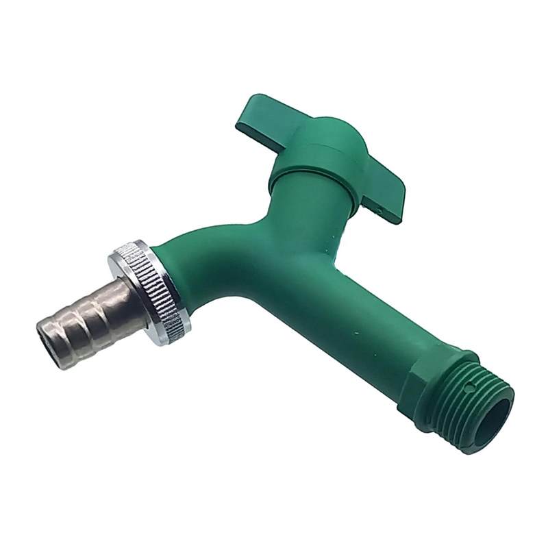 1/2" AG Kunstoff (PA 6) Auslauf Ventil Wasser Hahn Tülle 15 mm KTW - grün