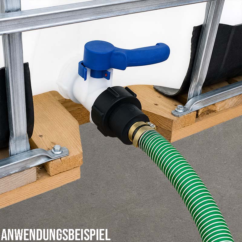 S60 x 6 IBC Adapter Tülle Stutzen drehbar 1 1/4" (32 mm) Container Fass Tank Zubehör PN 10 bar