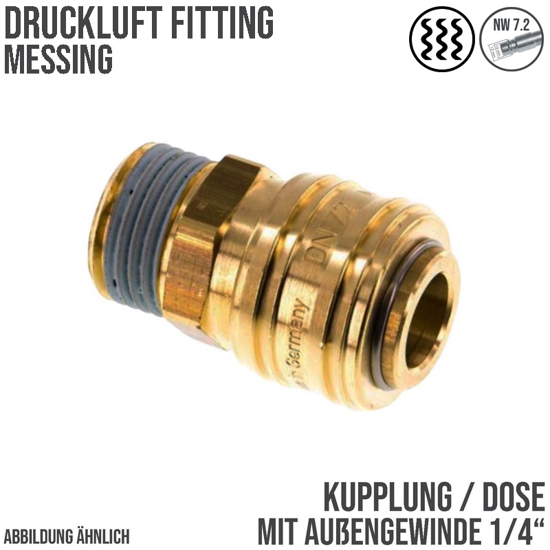 1/4 " Druckluft Kupplung Dose Schnell Messing NW 7,2 mit Innengewinde AG - PN 35 bar