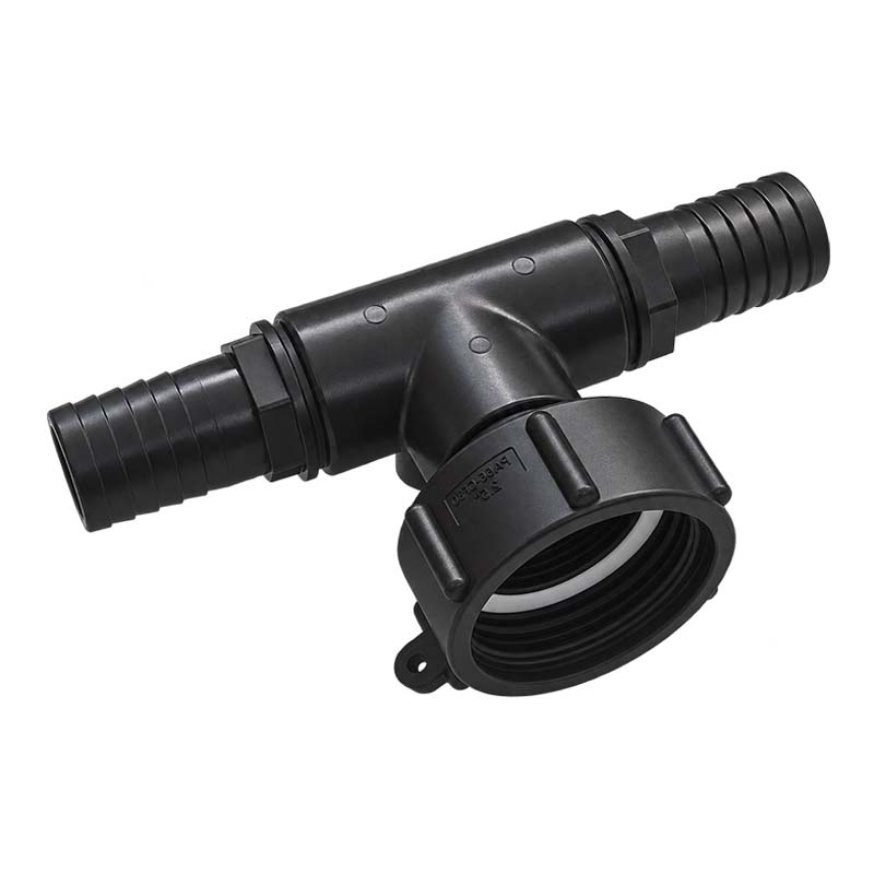 S60 x 6 IBC T-Stück Adapter 2-fach Tülle Stutzen 1 1/4" (32 mm) Container Fass Tank Zubehör PN 10 bar