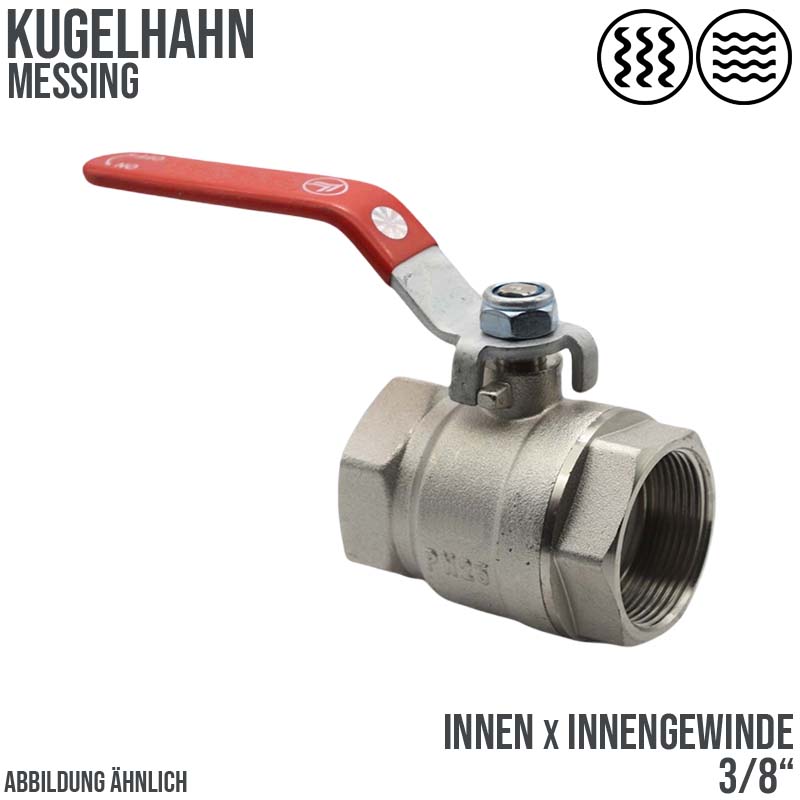 3/8" DN 10 Kugelhahn voller Durchgang Messing Innen x Innengewinde - PN 25 bar