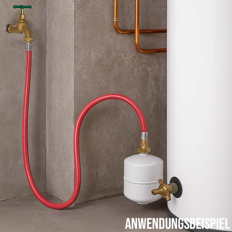 7,5 m Heizungs Füll Wasser Heizkörper Radiator Sanitär Schlauch rot 3/4" Anschluss - PN 8 bar