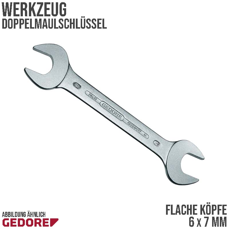 6 x 7 mm Doppel Maul Schlüssel Vanadium stahl verchromt - red Line ECO
