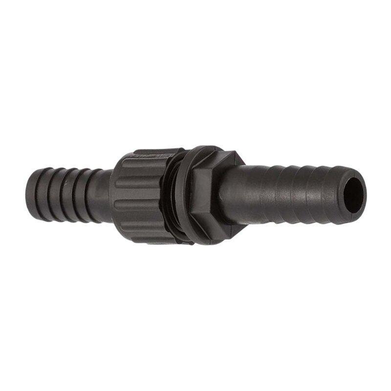 16 mm Schlauch Verschraubung 2-fach Stutzen Tülle Pool Teich Garten PP schwarz - PN 6 bar