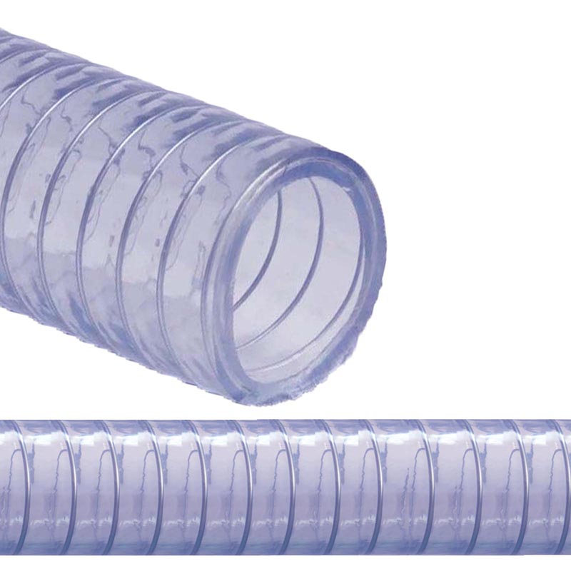40 mm Saug Ansaug Druck Abwasser Pumpen Schlauch Stahlspirale transparent PN 3 bar