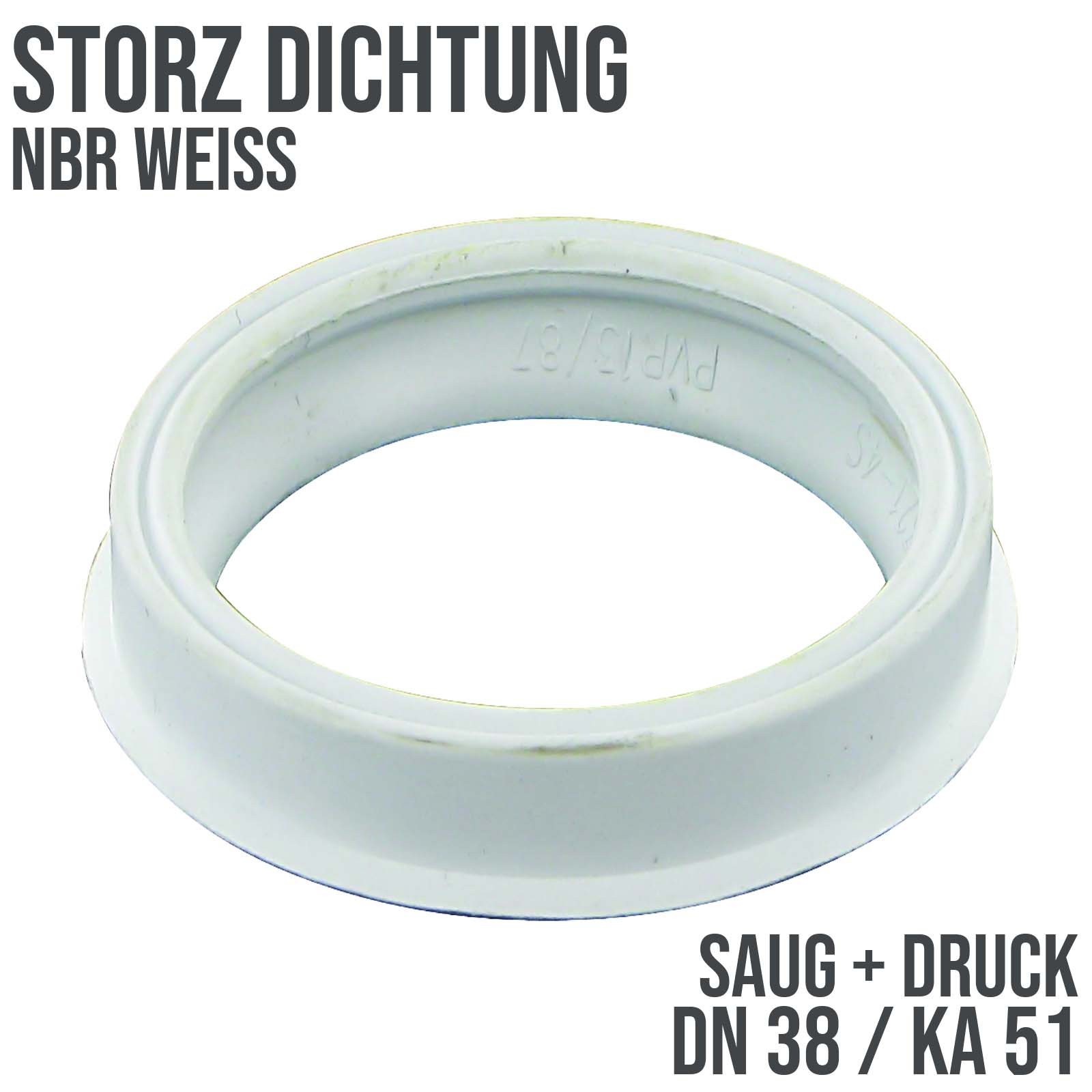 Dichtung STORZ  DN 38 KA 51 Kupplung (Saug/Druck) NBR weiß