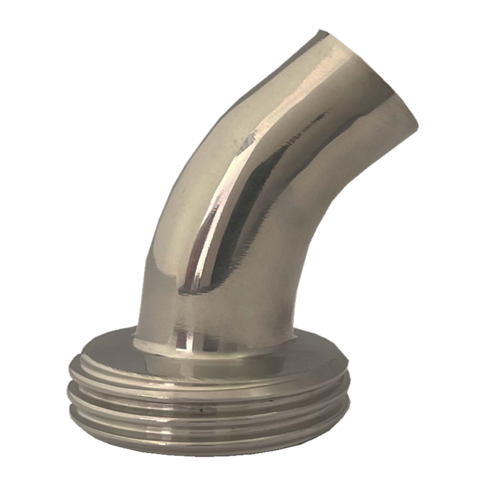 DN 80 Milchrohr Verschraubung DIN 11851 VT Vaterteil Stutzen 45° Bogen ÜWM Außengewinde Anschweißende ID x AD 81 x 85 mm - PN 25 bar