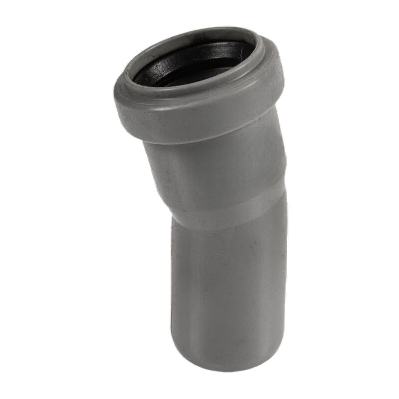 110 mm PP Bogen 15° Abzweig Abfluß Abwasser HT KG Rohr Steckmuffe x Stutzen grau