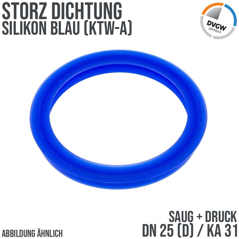 Dichtung STORZ  D DN 25 KA 31 Kupplung (Saug/Druck) Silikon Trinkwasser KTW-A blau