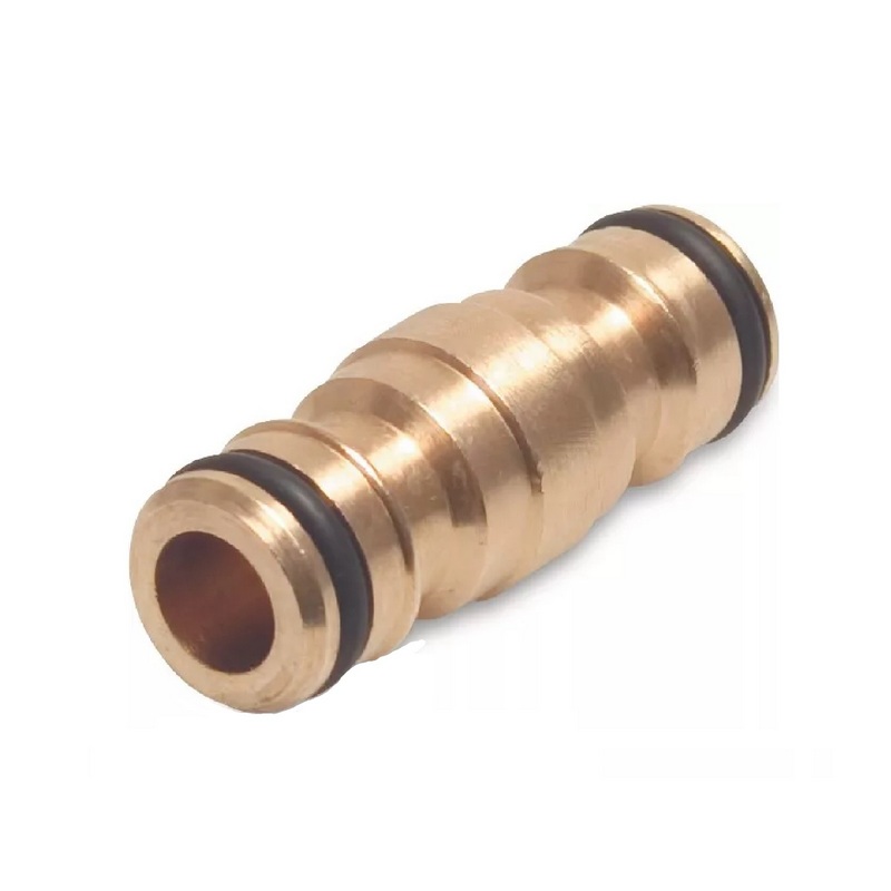 2-fach Schlauch Stecker Verbinder Click-System Quick Connect Messing (Gardena kompatibel)