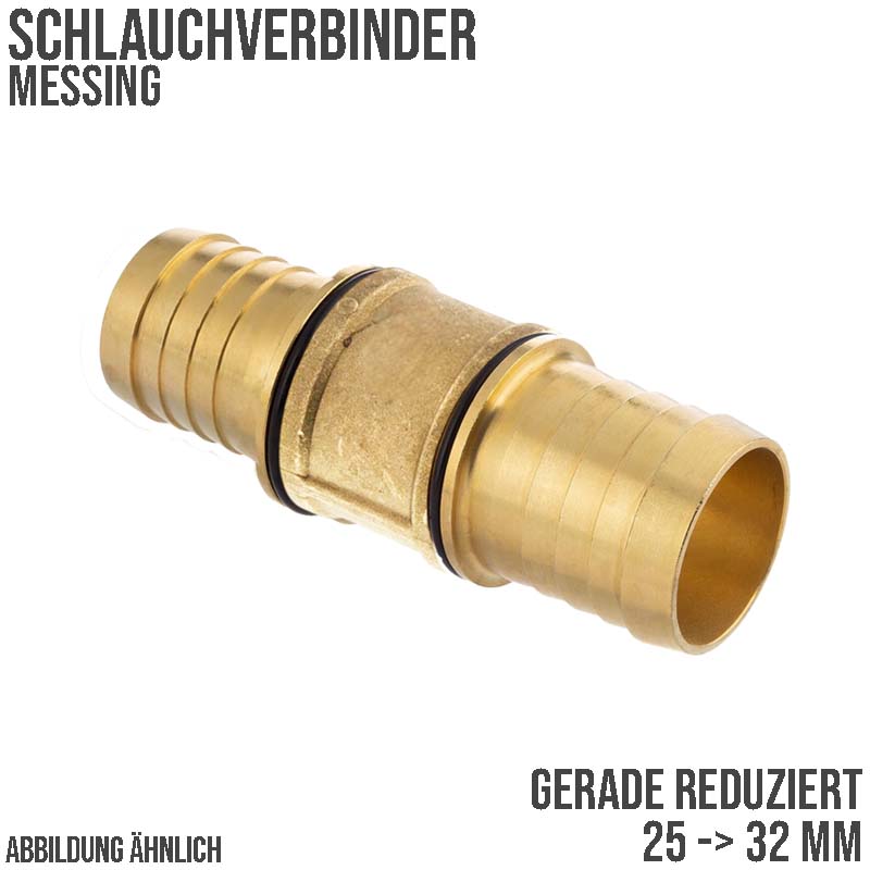 25 x 32 mm  Schlauch Reduzier Verbinder Verteiler Tülle Kupplung Reparatur Messing PN 10 bar