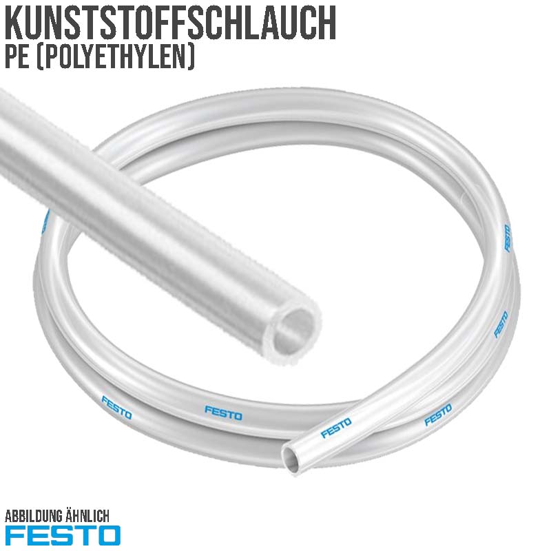16 x 12 mm PE Kunststoff Pneumatik Druckluft Wasser Schlauch PLN KTW-A W270 natur (539064) - PN 14 bar