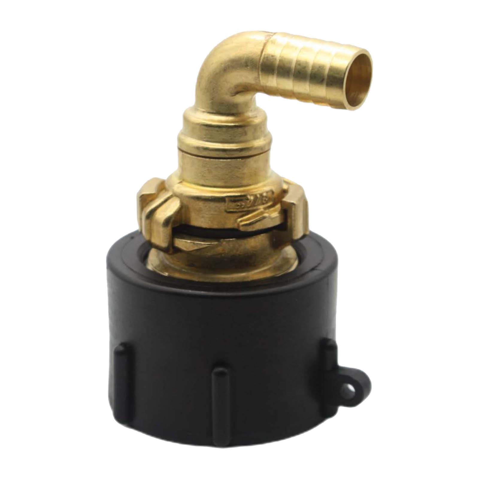 S60 x 6 IBC Adapter auf Schnellanschluss + 90° Kupplung drehbar 3/4" 19mm Container Tank Zubehör (GEKA kompatibel) 