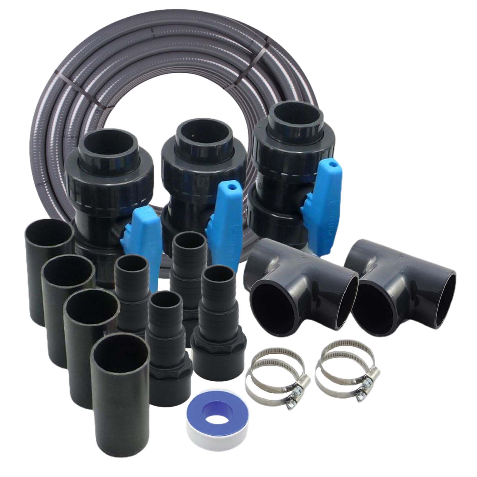 Pool Bypass-Set FLEX Wärmepumpe Schwimmbad Spa Solar Heizung Ventil 20-teilig
