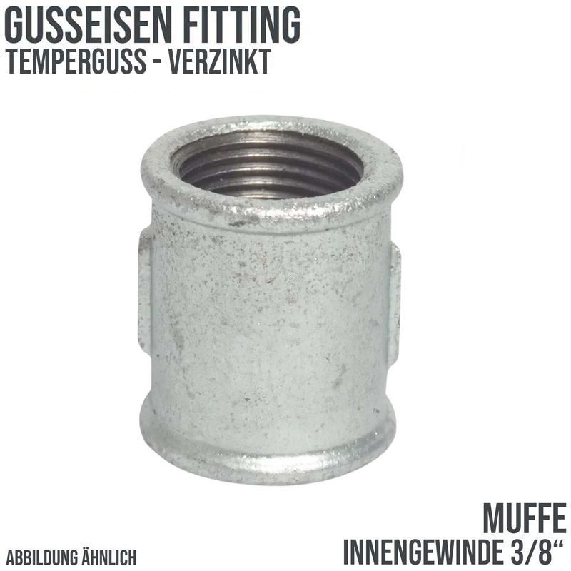 3/8" Gusseisen Temperguss Fitting Muffe Nr. 270 Innengewinde IG DVGW PN 25 bar