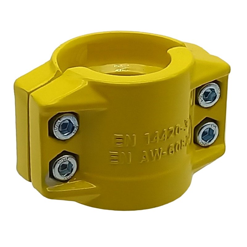DN 25 Klemmschale Aluminium gelb Spannbereich 36 - 39 mm für Schlauch ID x AD 25 x 37 mm - PN 25 bar