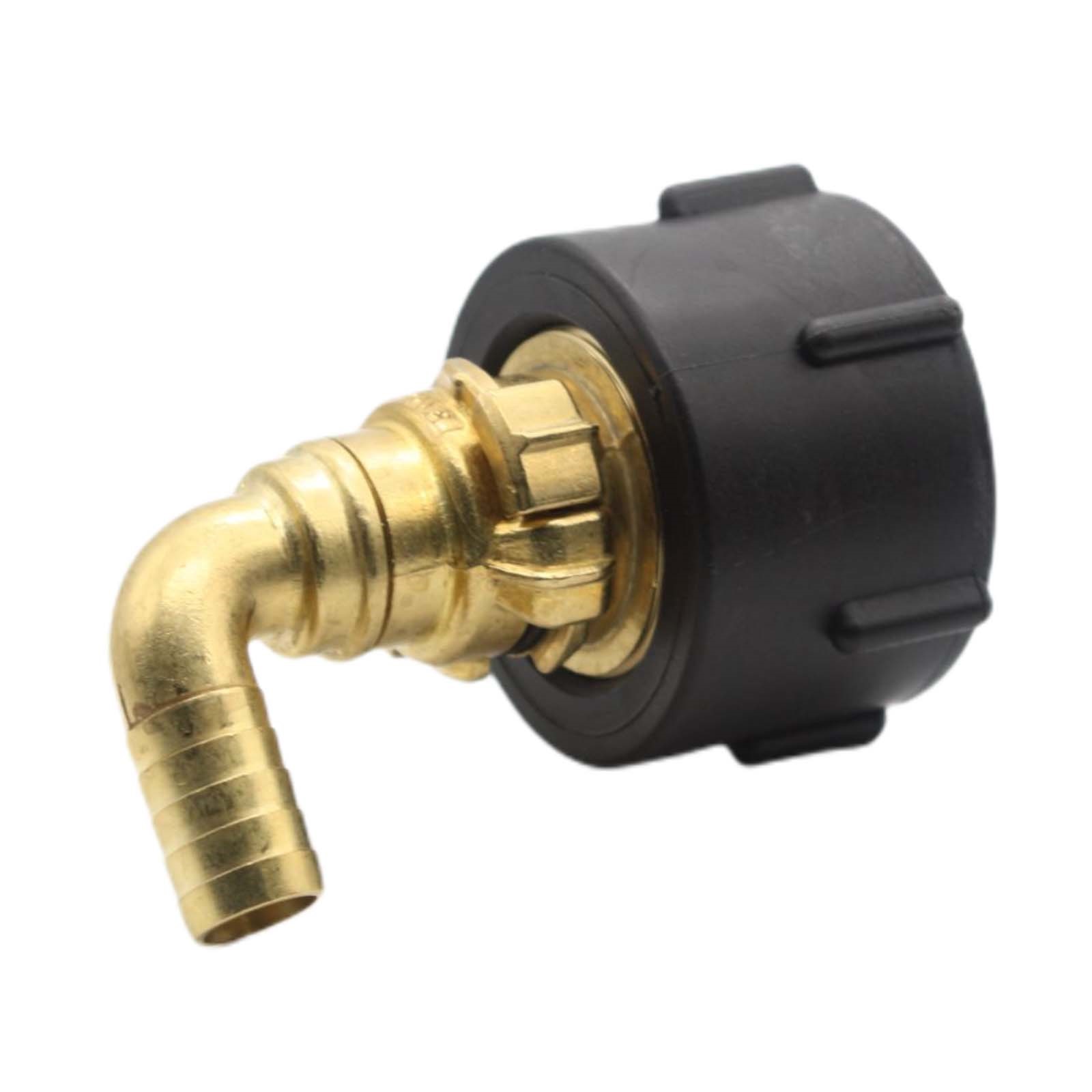 S60 x 6 IBC Adapter auf Schnellanschluss + 90° Kupplung drehbar 3/4" 19mm Container Tank Zubehör (GEKA kompatibel) 