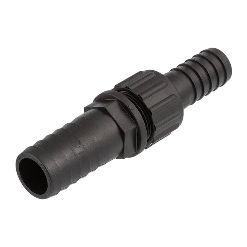 25 x 19 mm Schlauch Verschraubung reduziert 2-fach Stutzen Tülle Pool Teich Garten PP schwarz - PN 6 bar