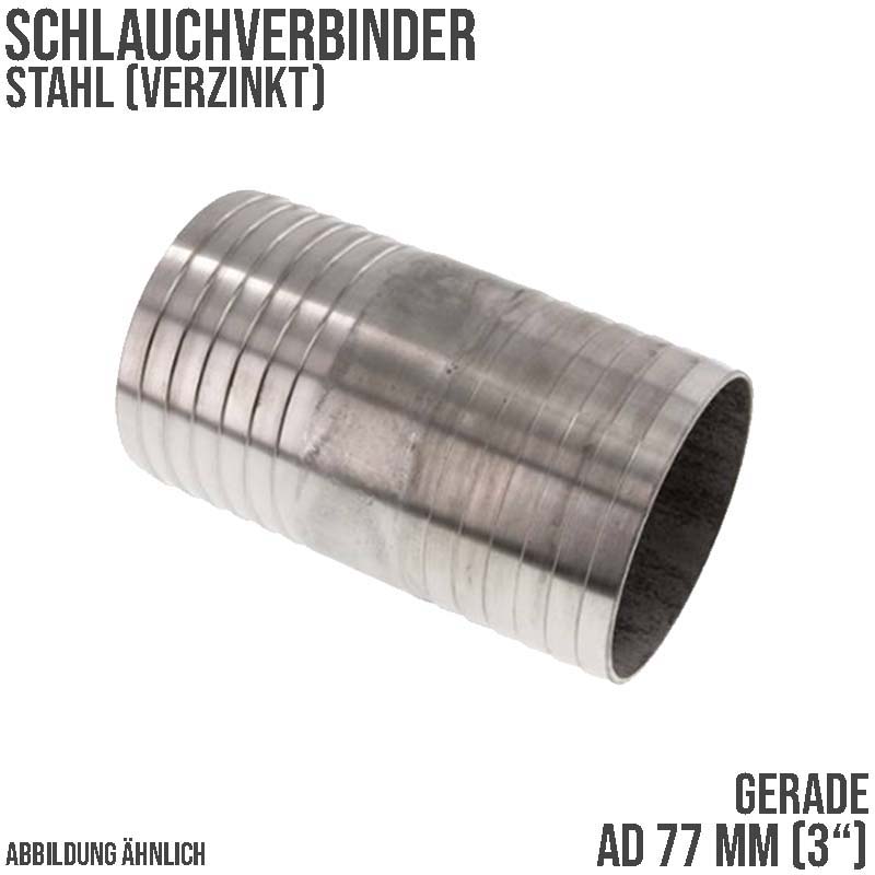 77 mm 3" Stahl Schlauch Verbinder Kupplung Tülle Stutzen massiv PN 10 bar