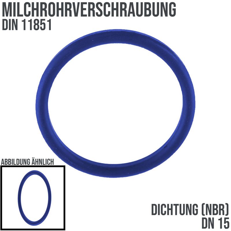 DN 15 Milchrohr DIN 11851 Dichtung NBR blau FDA - 18 x 26 x 4,5 mm