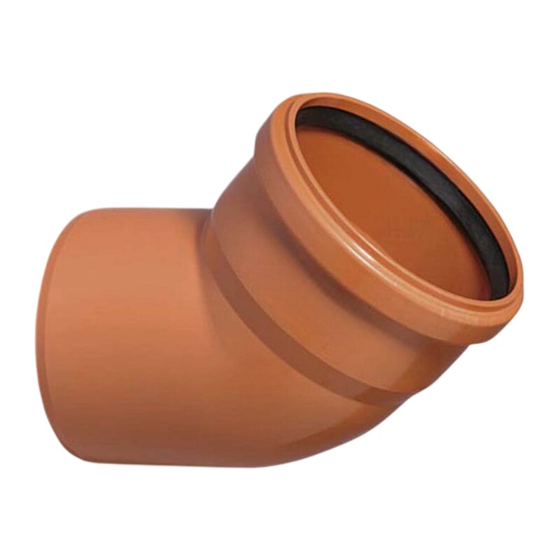 250 mm PVC Bogen 45° Abzweig Abfluß Abwasser HT KG Rohr SN4 Steckmuffe x Stutzen rostbraun