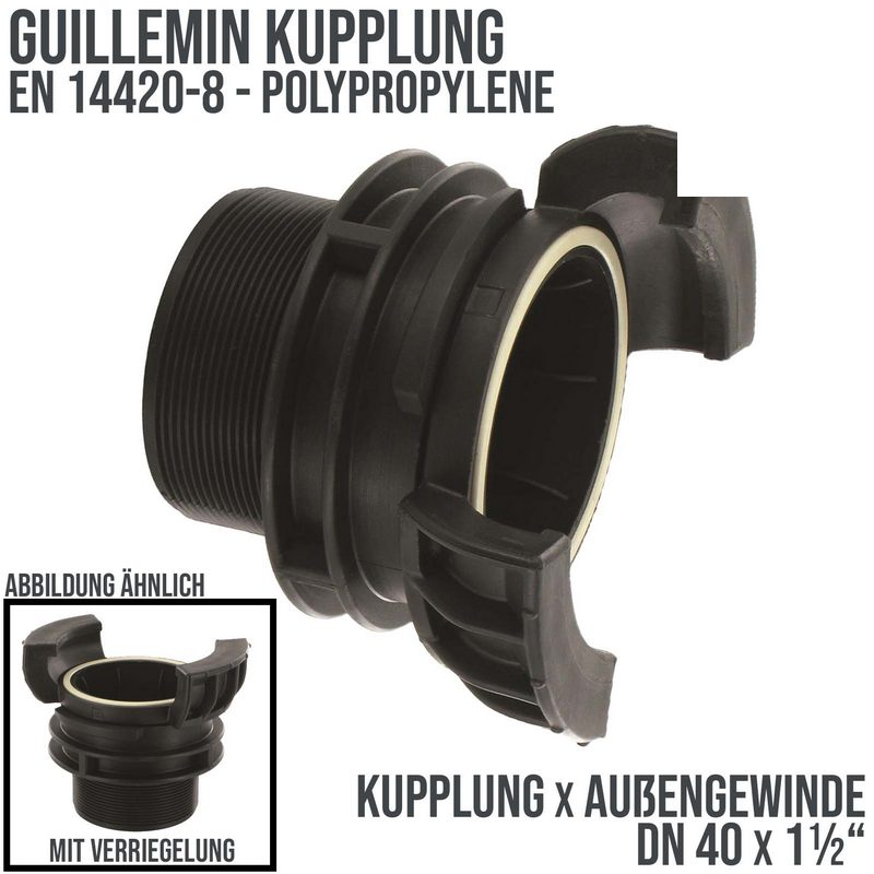 DN 40 Guillemin Kupplung Verriegelung BSPP Außengewinde AG 1 1/2" Polypropylene (PP) - PN 16 bar