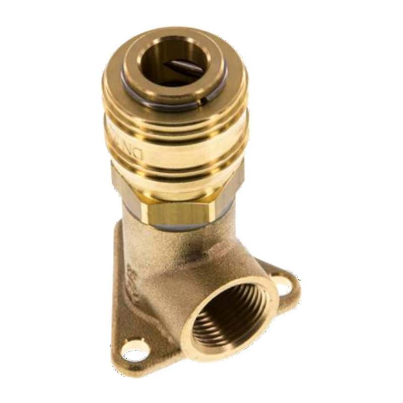 1/2" Wand Verteiler Dose Innengewinde IG auf 1-fach Kupplungdose NW 7,2 Messing