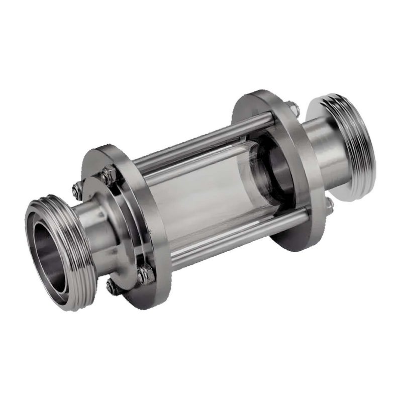 DN 40 Milchrohr Verschraubung DIN 11851 Schauglas 2-fach Außengewinde RD 65 x 1/6" - PN 25 bar