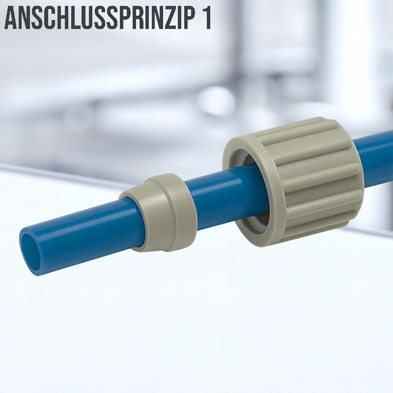 10 x 8 mm Kupplung PA PP Schlauch Verschraubung Verbinder FDA - PN 10 bar