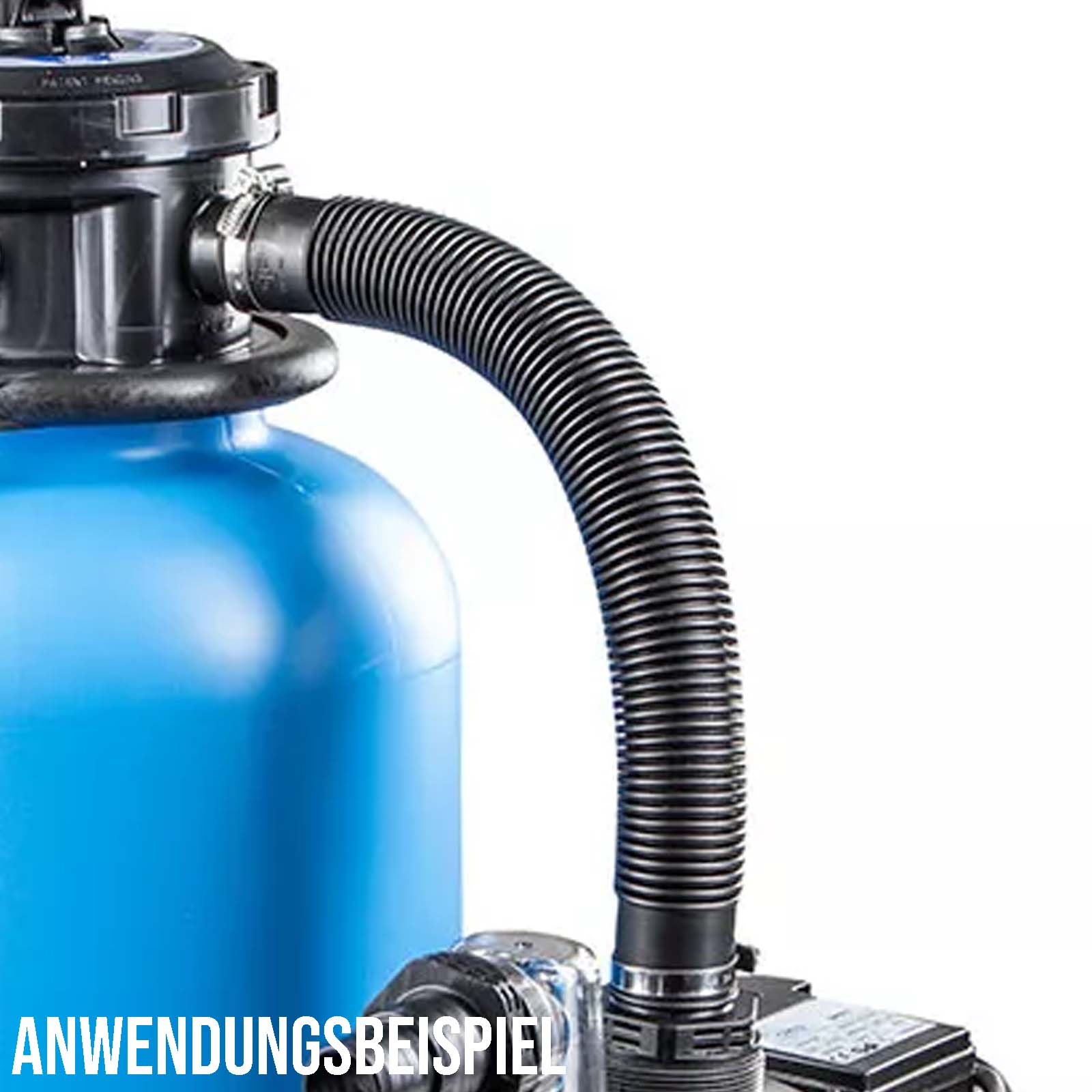 38 mm Pool Schwimmbad Pumpen Sandfilter Anschluss Schlauch Set 0,45m schwarz