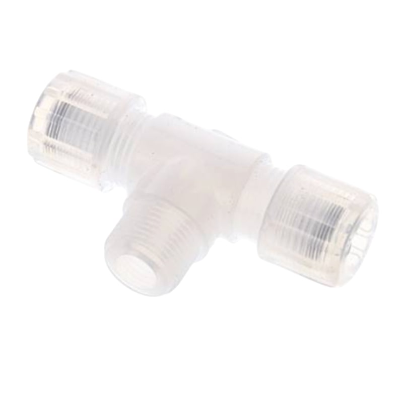 6 x 4 mm x 3/8" T-Stück 90° Kupplung Aussengewinde PFA Verschraubung PA PP Schlauch FDA - PN 10 bar