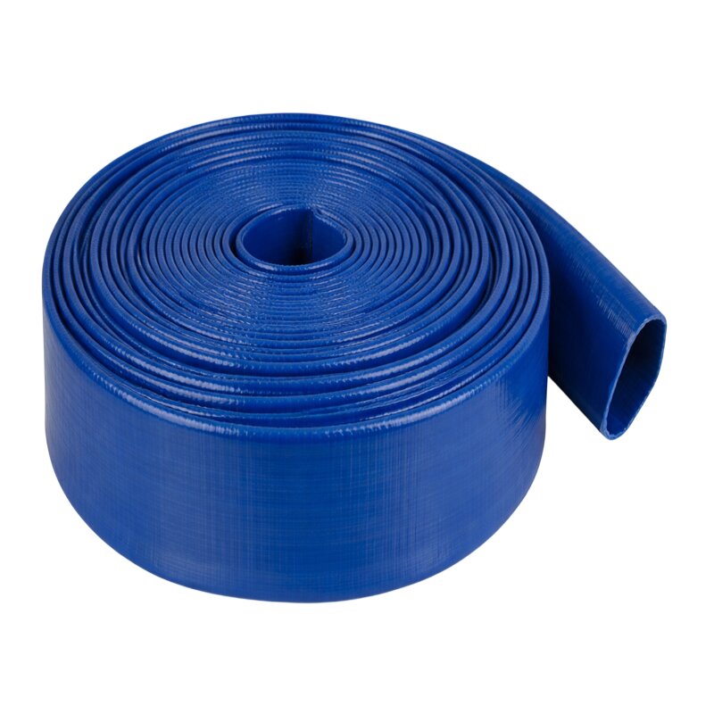 32 mm PVC Flach Schlauch Wasser Entleerung leicht light duty blau PN3 bar - 25 m